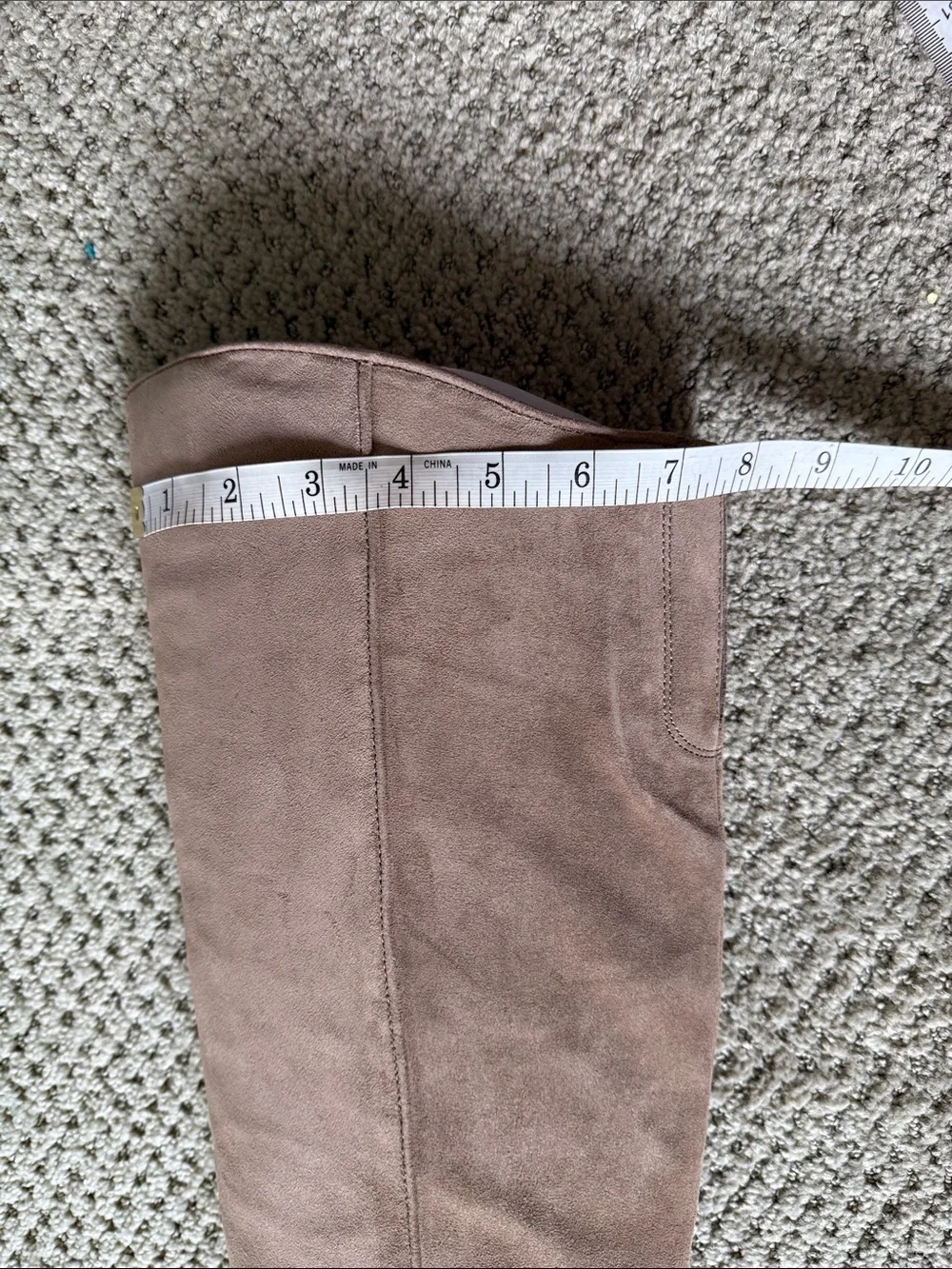 Franco Sarto Over-the-Knee Suede Boots in Beige-Tan